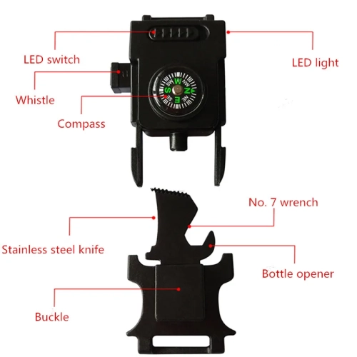 With LED Light Buckle Outdoor Multifunction Survive ...