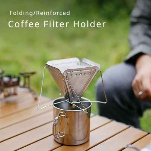 1pc Outdoor Camping Hand Brewed Coffee Filter Foldin...