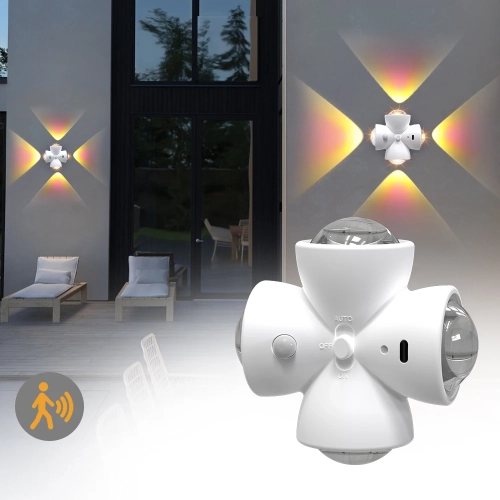 1-4PCS RGB LED Night Lights with Motion Sensor Wall ...