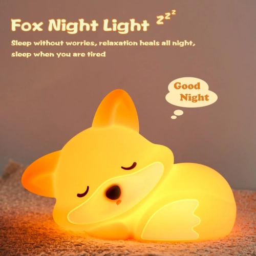 Fox Night Light,silicone lamp,USB charging,Artistic ...