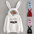 Cute Long-Sleeved Hooded Fleece Sweater with Rabbit Ears