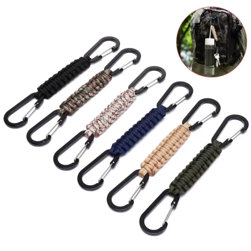 Paracord Keychain Dual Carabiner Clip Braided Lanyar...