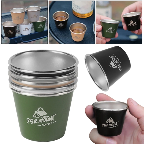 4-1pcs Mini Stainless Steel Camping Cup 50ML Outdoor...
