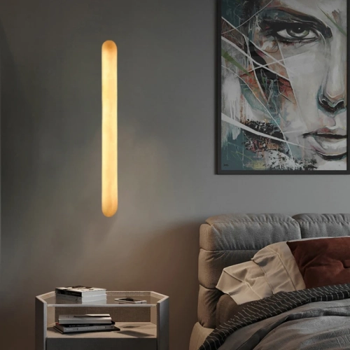 Minimalist Natural Marble Wall Lamp 40/60cm Art Deco...