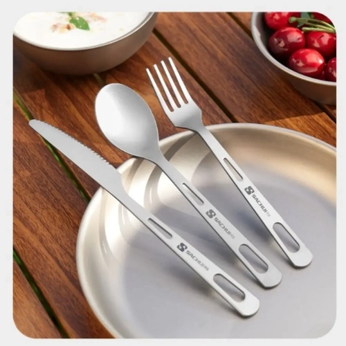 1Pc Portable Titanium Long Handle Spoon Camping Ligh...