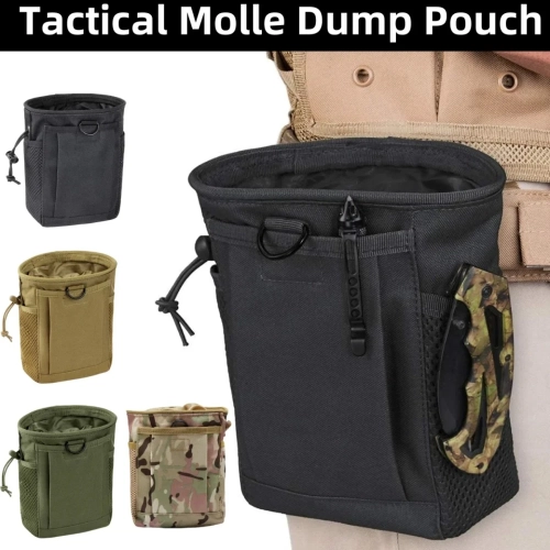Outdoor Molle Drawstring Magazine Dump Pouch Adjusta...