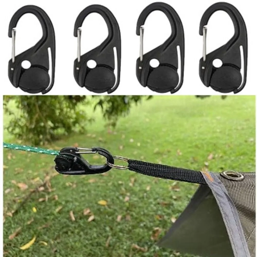 1/2/5pcs New Without Knotting Rope Tightener Black 6...