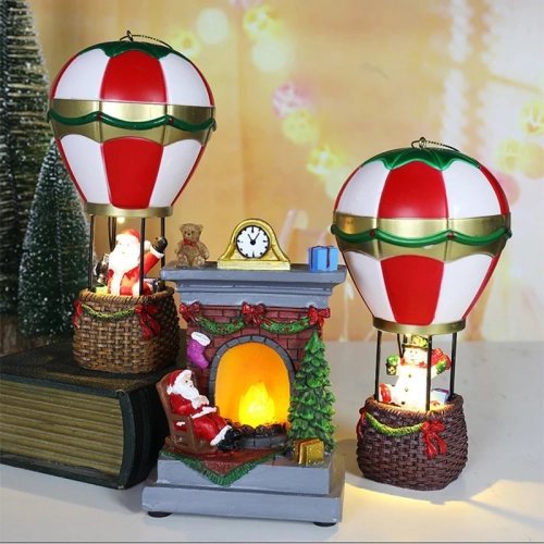Christmas Glowing Ornaments Santa Claus Snowman Fire...