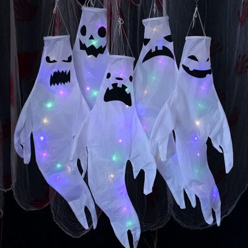Hanging Ghost Halloween LED Luminous Ghost Children'...