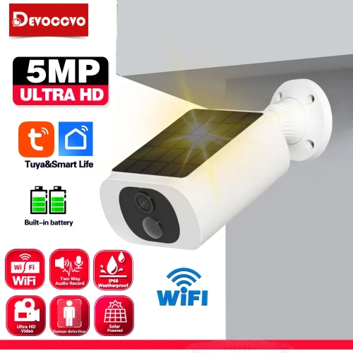 5MP Tuya Wifi Solar Camera Wireless Battery Powered ...