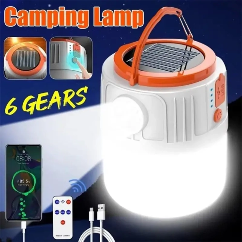 Solar Camping Light Portable Power Bank LED 6 Gears ...