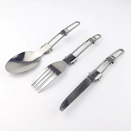 Camping Fork Spoon Outdoor Tableware Foldable Ultral...