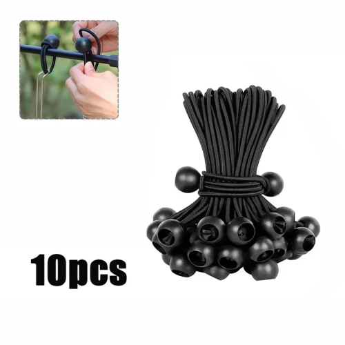 10pcs Black Elastic Ball Portable Waterproof Belt Te...