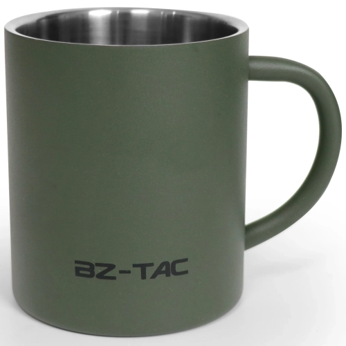 Double Wall Coffee Mug Stainless Steel Matte Army Gr...
