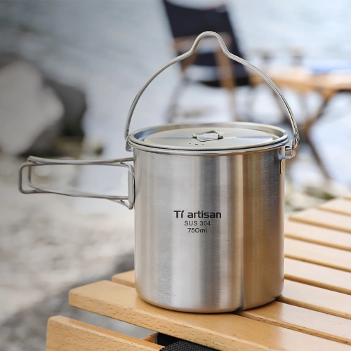 Tiartisan 750ml Stainless Steel Hanging Pot Outdoor ...
