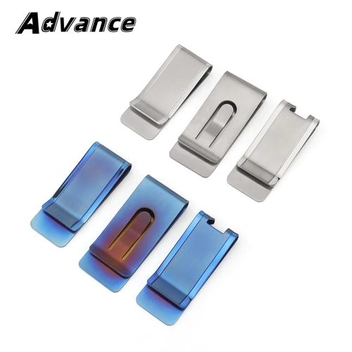 Blue/Silvery Titanium Alloy Money Clip EDC Pocket To...