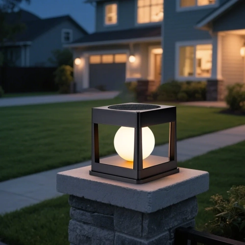 2LED Outdoor Solar Lawn Light, Waterproof Column Hea...