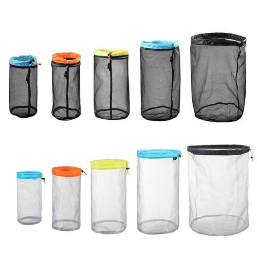 Travel Mesh Storage Bag Ultralight Outdoor Drawstrin...