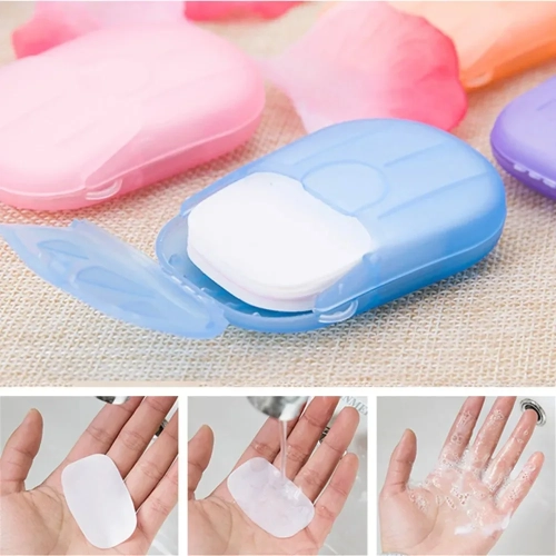Portable Soap Paper Disposable Travel Camping Mini C...