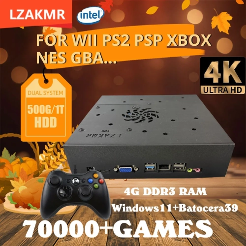 LZAKMR Game Console X8 Play Retro I3-3110M 1T Batoce...