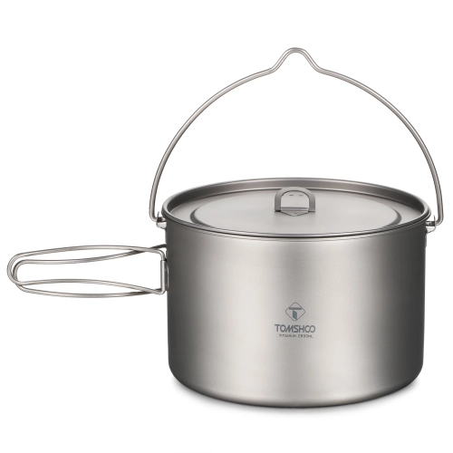 TOMSHOO Camping Cookware Titanium Pot 0.75L/0.9L/1.1...