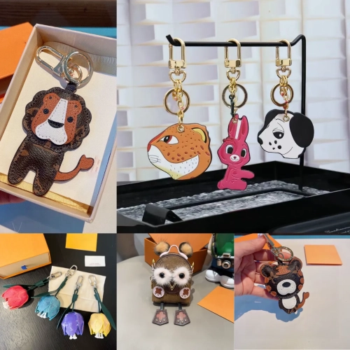 designer cartoon key chain accessories key ring leat...