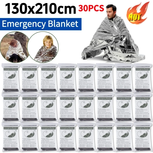 1-30PCS Emergency Blanket Outdoor Hiking Camping Sur...