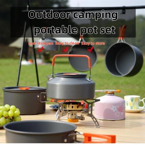 Outdoor Pot and Kettle Set Camping Water Boiling Equ...