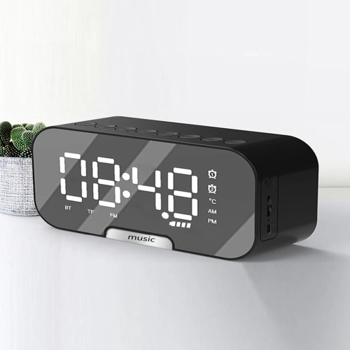 Wireless Bluetooth speaker mirror alarm clock, can b...