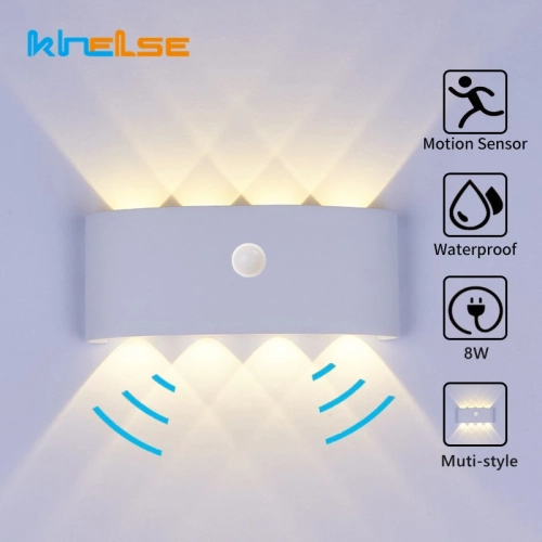 PIR Motion Sensor LED Wall Lamp Indoor Outdoor Water...