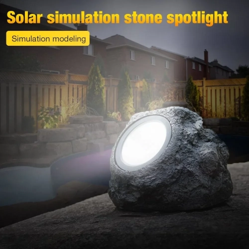 5W Solar Powered Light Simulation Stone Lights Spotl...