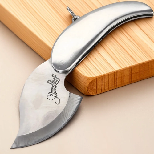 1PC Silver Leaf Stainless Steel Sharp Folding Pocket...