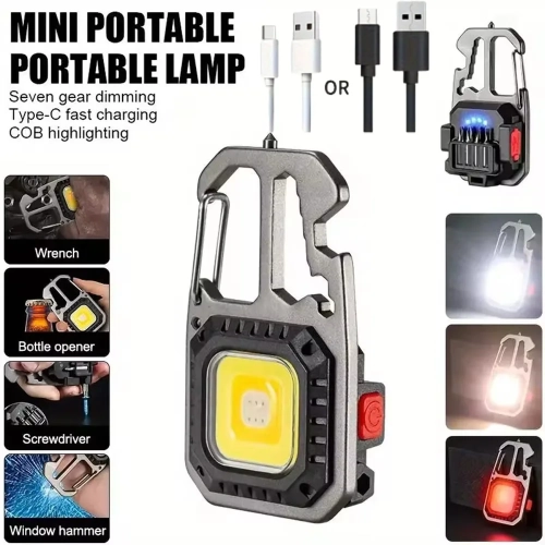 LED Keychain Flashlight Multifunctional COB Work Lam...