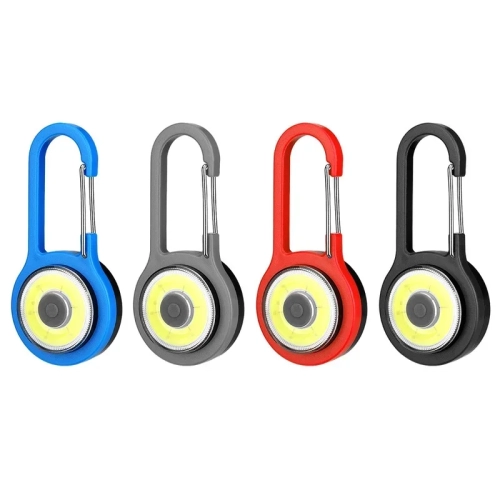 3 Modes COB LED Flashlight Carabiner Light Torch Por...