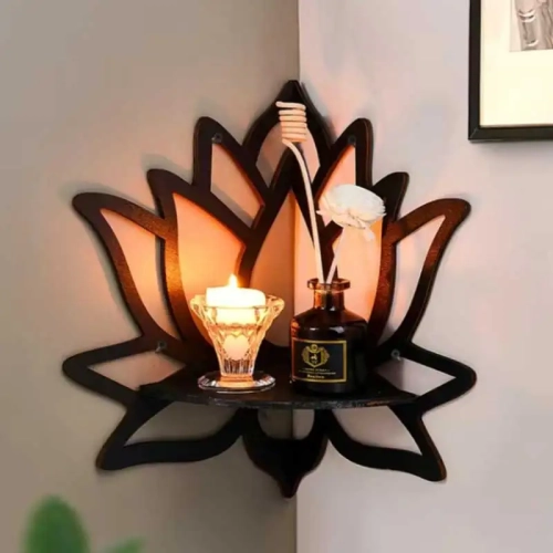 Wooden Lotus Hollow Decorative Rack Aromatherapy Org...