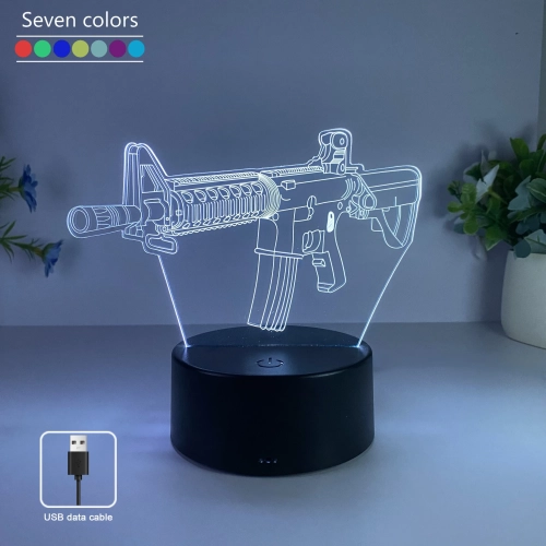 1pc submachine gun modeling night light, USB atmosph...