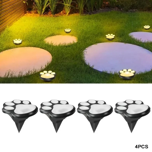 Solar Paw Print Lights, Outdoor Path Lights for Cats...
