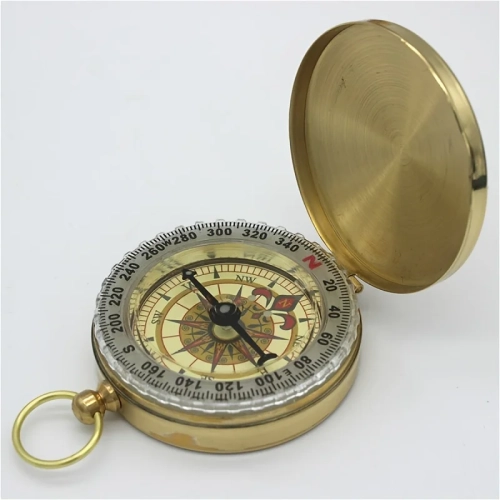 1 Pc G50 Pure Copper Compass Pocket Watch Retro Flip...
