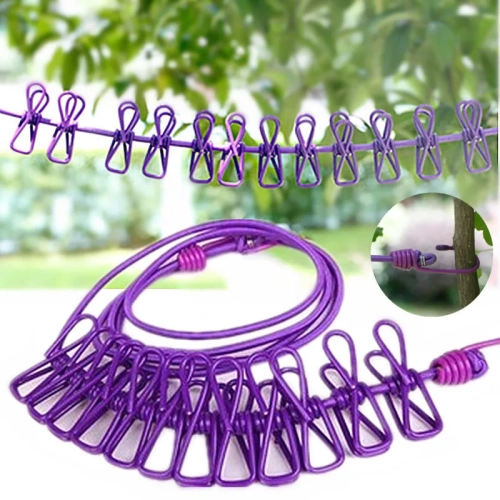 4M Outdoor Camping Non-slip stretch clothesline With...
