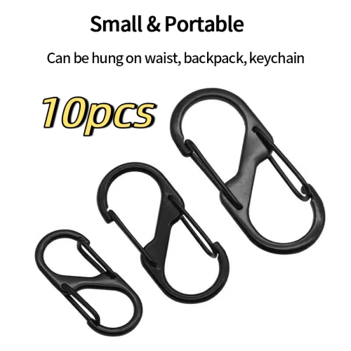10/20pcs S Type Carabiner Clip Camping Supplies Alum...