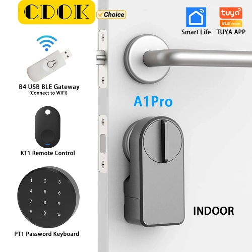 CDOK A1Pro Tuya Bluetooth smart lock is installed on...