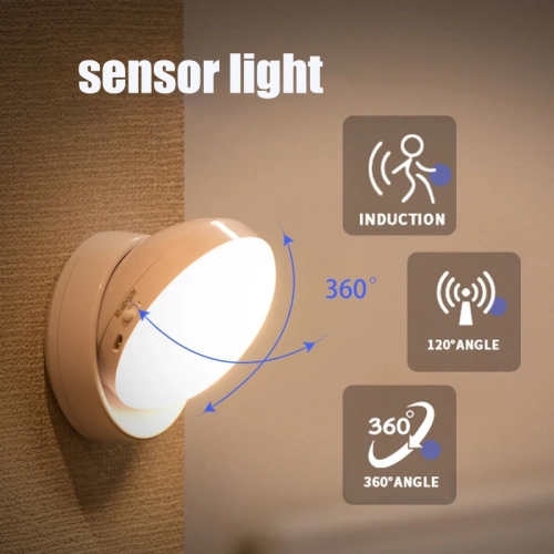 LED Night Light USB Charging Motion Sensor Round Ene...