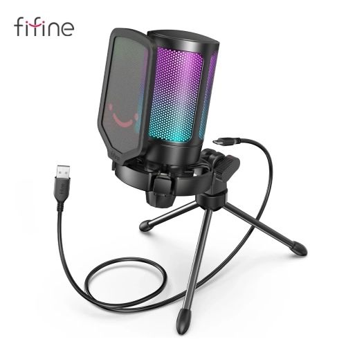 FIFINE Ampligame USB Microphone for Gaming Streaming...