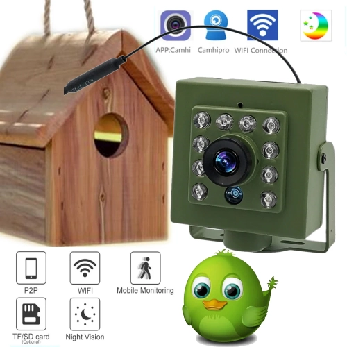 Green Wifi Bird Box Camera Audio 1920P 1080P IR CUT ...