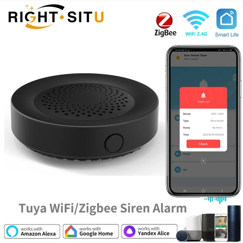 Tuya Zigbee WiFi Siren Alarm For Smart Home Security...
