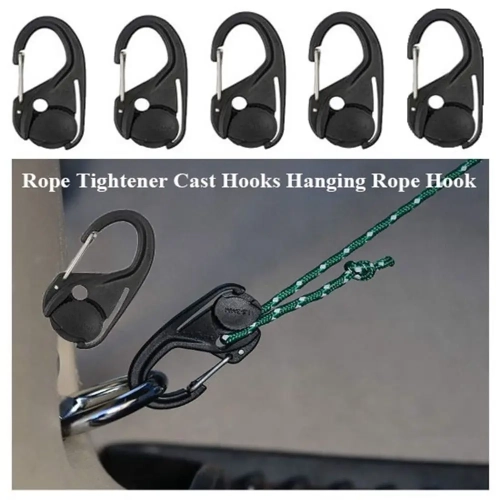 1/2/5pcs New Without Knotting Rope Tightener Black 6...