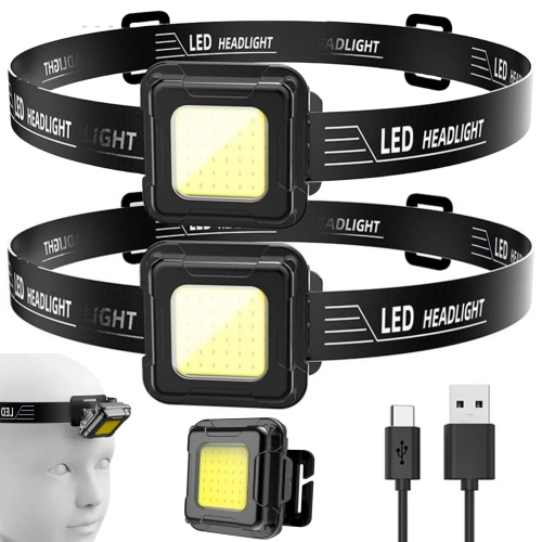 Outdoor Headlamp USB Rechargeable Work Flashlight Mu...