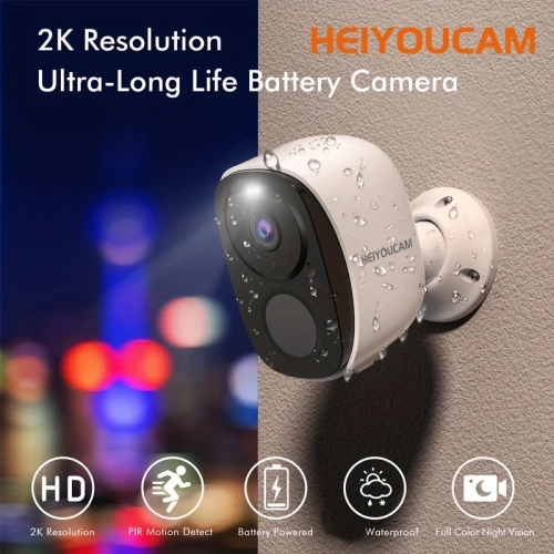Security Cameras Wireless Outdoor, 2K 3MP Battery Po...