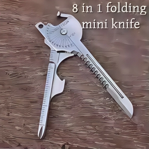 8-in-1 Multi-Tool Keychain - Compact Survival Gear w...