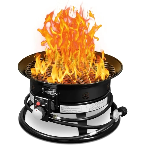 19-inch Portable Propane Fire Pit Table for Outside,...
